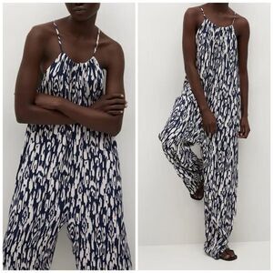 Mango Printed Flowy Viscose Jumpsuit New